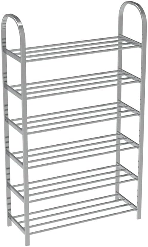 6 Layers Stainless Steel Shoe Rack – Adjustable Shoe Organizer For Living Room, Bedroom, Porch, Hallway, Shoe Storage, Fashion
