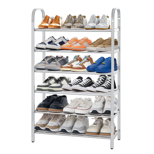 6 Layers Stainless Steel Shoe Rack – Adjustable Shoe Organizer For Living Room, Bedroom, Porch, Hallway, Shoe Storage, Fashion
