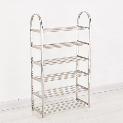 6 Layers Stainless Steel Shoe Rack – Adjustable Shoe Organizer For Living Room, Bedroom, Porch, Hallway, Shoe Storage, Fashion
